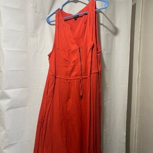Elegant Orange Sleeveless Dress